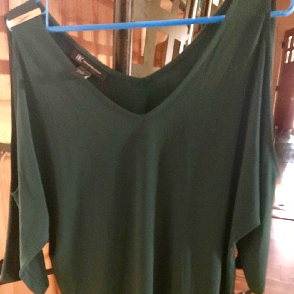 Brand new INC dark green sexy cut out top.